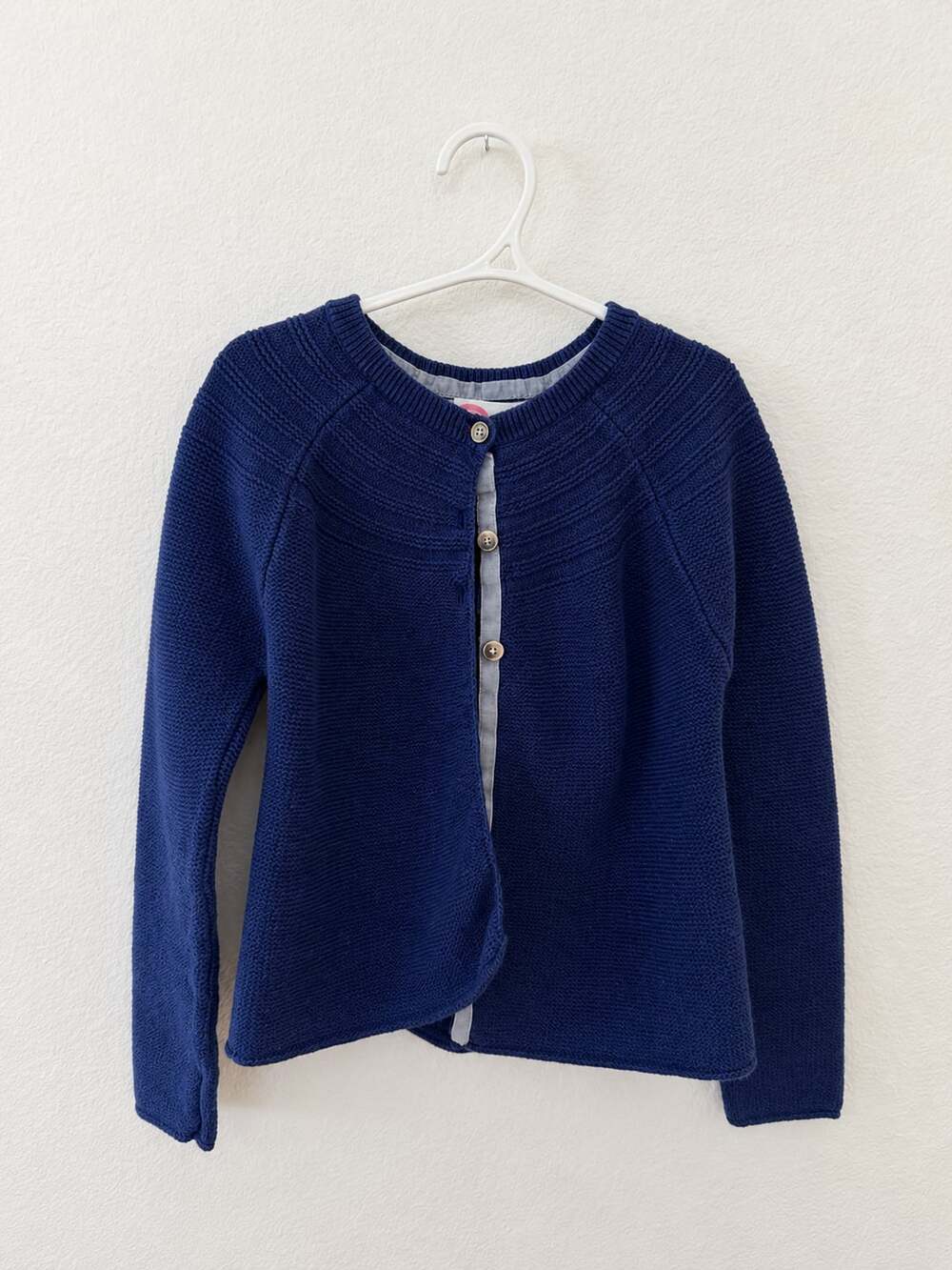 Mini Boden Cardigan Size 6-7Y Blue Knit Cotton Sweater